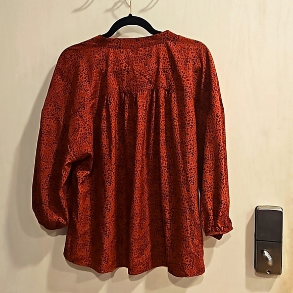 Roan + Ryan Evereve Red Olivia Leopard Blouse L NWOT - Picture 5 of 8